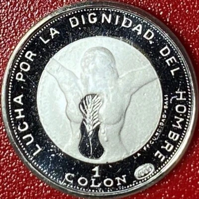 Imagen de mujer Dalí 1971 El Salvador 1 colon plata prueba "La fecundidad" rara 16 mm Foto 1 de 4