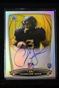 Bowman Rookie 2014 refractor cromado autógrafo Charles Sims #76 Mountaineers - Imagen 1 de 2