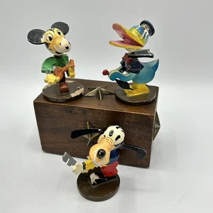 3 Wooden Nodder Disney Mickey Mouse Donald Duck Goofy Action Pet Nasco - Picture 1 of 24