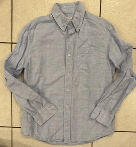 Crewcuts Boys Linen Blend Light Blue White Button-Up Checks Dress Shirt Size 14 - Picture 1 of 6