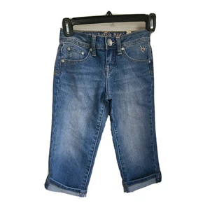 NWT Justice Girls Size 7 Regular Capri Cropped Light Wash Blue Jeans - Picture 1 of 7