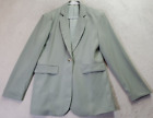 Geegee Blazer Jacket Womens Medium Green Polyester Single Breasted One Button