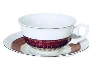 Leart Pomerode Brazil Red Gold Fiigree Porcelain Cup & Saucer Set NEW - Picture 1 of 11