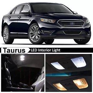 11x White Interior LED Lights Package Kit for 2010-2015 Ford Taurus - Foto 1 di 12