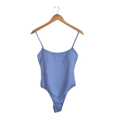 Topshop Textured One Piece Swimsuit Sz 8 Purple Pads Lined - Image 1 of 4