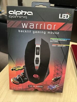 Alpha Gaming Mouse  WARRIOR Backlit , 800-3200 DPI, 7 programmable buttons - Image 1 of 2