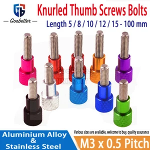 M3 Knurled Thumb Screws Bolts Aluminium & Stainless Steel Hand Grip Knob Screw - Picture 1 of 5