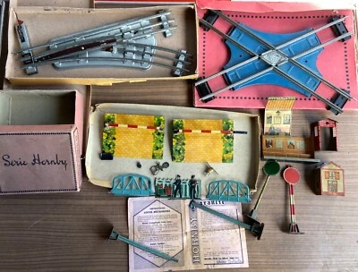 Lot Hornby JEP échelle 0 train ancien Gare Rail Aiguillage Passage à Niveau - Photo 1/4