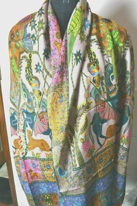SILK PASHMINA TRIBAL ART ETHNIQ PRINTED RING PASHMINA STOLE ~ 16 DESIGNS CHOICE - Picture 1 of 8