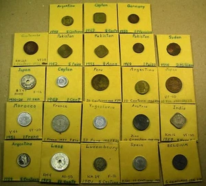 World Lot of 23 Diff Coins, oldest date 1901, Many High Grade + a few circ - Picture 1 of 12