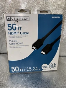 NUOVO Utilitech 4141764 1080P HDMI a HDMI 50 piedi cavo HDMI nero 63301-S1 - Foto 1 di 3