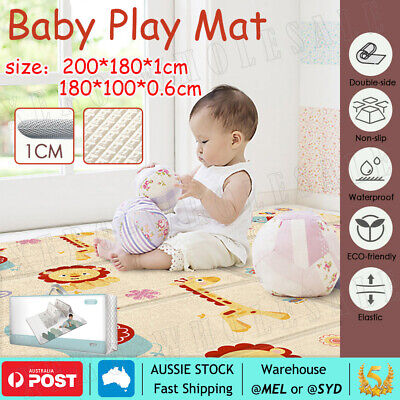 200x180cm Baby Kids Floor Play Mat Rug Picnic Cushion Crawling Mat Waterproof AU • 41.75$