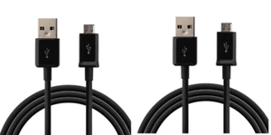 2X Micro USB Data Cable Cord Charger for Amazon Kindle Fire 2 HD 7 Tablet Black - Picture 1 of 1