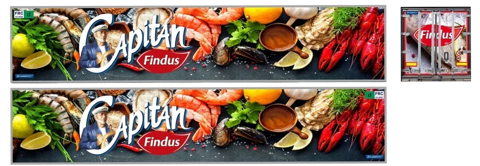 Nuova Grafica Findus adesiva trasparente per rimorchi frigo Herpa 1/87. - Immagine 1 di 1