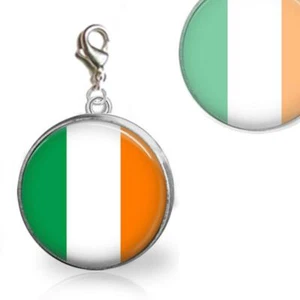Irlanda bandera irlandesa de cristal superior 20mm clip en el encanto para el collar de pulsera de viaje - Imagen 1 de 1