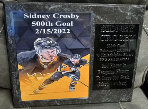 Sidney Crosby Pittsburgh Penguins 500th Goal plaque Cover