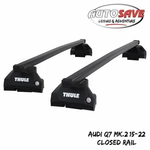 Thule Steel SquareBar Evo Roof Bars Set to fit Audi Q7 Mk.2 15-22 Closed Rail - Picture 1 of 1