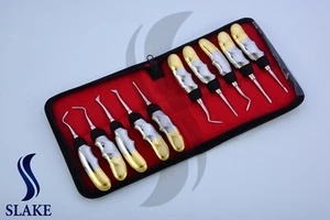 10 Elevadores Dentales Extracción de Instrumentos Quirúrgicos NUEVO Oro - Imagen 1 de 4