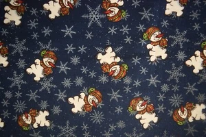 MDG Fabrics Happy Snowmen and Snowflakes Christmas By the 1/4 yard cotton fabric - Picture 1 of 2