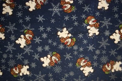 MARSHALL DRY GOODS MDG Fabrics Happy Snowmen and Snowflakes Christmas By the 1/4 yard cotton fabric