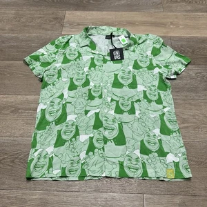 Nueva Camisa Universal Studios SHREK Abotonada Para Hombres Cara Verde Rayón Grande Nueva Con Etiquetas - Imagen 1 de 12