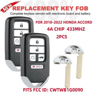 2 for Honda Accord 2018 2019 2020-2022 Smart Keyless Remote Key Fob CWTWB1G0090 - Picture 1 of 4
