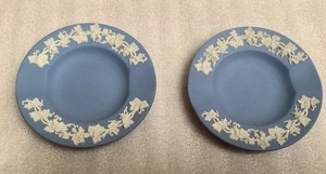 Wedgwood Small Round Blue Ashtrays or Trinket Dish Lot of 2 - Picture 1 of 6