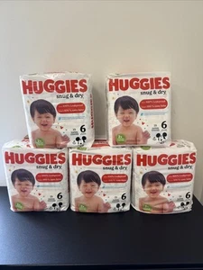 Lot Of 5 Huggies Snug And Dry Size 6 (19 Ct Each) - Picture 1 of 1