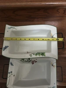 Temp-tations by Tara Wild Garden Casserole Dishes with Metal Racks Set Of 2 - Picture 1 of 7
