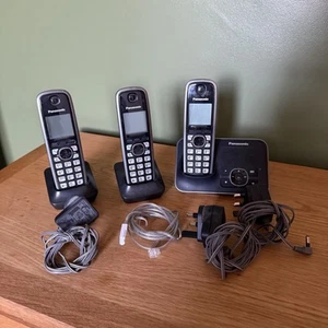 3x Panasonic KX-TG6621E Cordless Phones w/ Answering Machine Fully Tested VGC - Zdjęcie 1 z 10