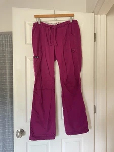 KOI Size Medium Tall Lindsey Cargo Scrub Pants Magenta 701T - Picture 1 of 6