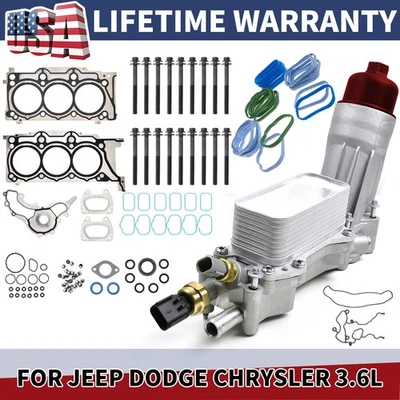 Juego de pernos de junta de culata y carcasa de filtro de aceite para Dodge Jeep Chrysler Ram 1500 3,6 L Foto 1 de 4