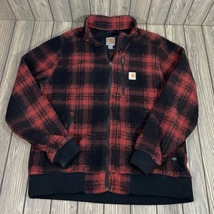 Carhartt Youth High Pile Jacket Zip Sweater Fleece Flannel 103913-R20 L 12/14 - Picture 1 of 9