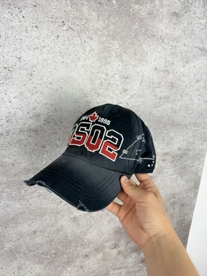 Gorra de béisbol DSQUARED2 DSQ2 parche con logotipo envejecida negra hermano canadiense Foto 1 de 4