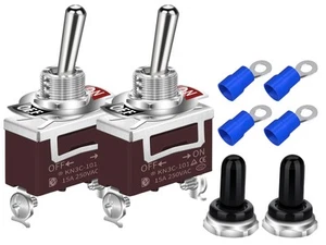 DaierTek Wasserdicht Kippschalter 12V DC 30A Schwerlast 2 Pin EIN Aus SPST mit... - Bild 1 von 8