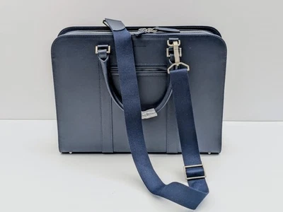 Brand New Carl Friedrik Palissy Leather Navy Briefcase - Image 1 of 4