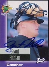 1997 Norwich Navigators GRANT FITHIAN Signed Card autograph YANKEES AUTO