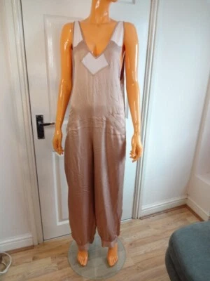 Somedays Lovin Blush Pink Sleeveless V-Neck Jumpsuit Size UK10 NWT - Image 1 of 4