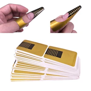 Formas de uñas arte en uñas guías de extensión de acrílico puntas autoadhesivas gel UV vendedor del Reino Unido - Imagen 1 de 6