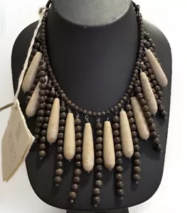 BRUNELLO CUCINELLI, Jasper Teardrop Brown Necklace, Women’s, NEW! - Picture 1 of 6