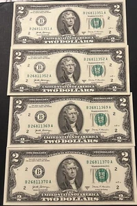 20 BRAND NEW $2 Bills Uncirculated Consecutive Serial Numbers Two Dollar Bills - Bild 1 von 2