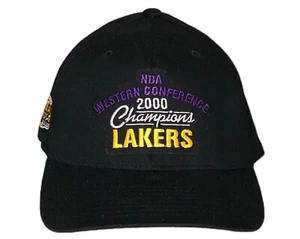 VINTAGE 2000 LOS ANGELES LAKERS NIKE CAP NBA WESTERN CONFERENCE CHAMPIONS BLACK - Picture 1 of 5