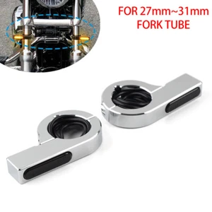 Chrom-Motor-LED-Gabel-Blinker-Lichtanzeige Gelb für Harley-Touren-Dyna - Picture 1 of 11