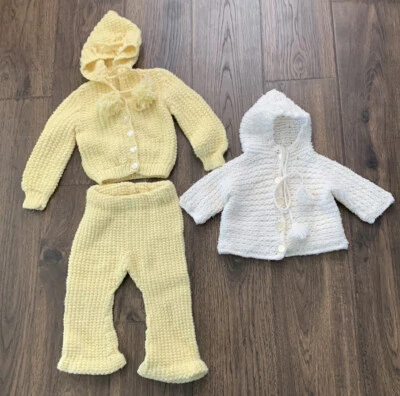 Vintage 1970’s Girls HANDMADE CROCHET tops & cape. - Image 1 of 4