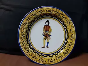 (Rare) Vtg. Majolica Italian Pottery "Renaissance Aquila Drummer" Contrade Plate - Picture 1 of 8