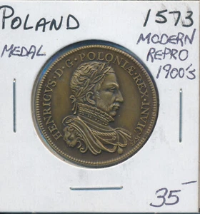 Poland Medal 1573 Modern Repro 1900's - Picture 1 of 2