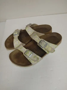 Birkenstock Birkis Tahiti Gray with Green Floral Sandals Size 6 - Picture 1 of 9