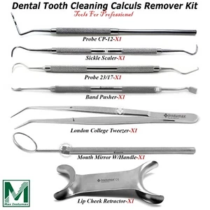 Dental Tooth cleaning kit Calculus Plaque Floss Remover Dentist tools Scraper - Picture 1 of 8