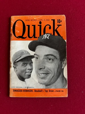 1950, Joe DiMaggio / Jackie Robinson, "Quick" Magazine (Scarce / Vintage) - Image 1 of 2
