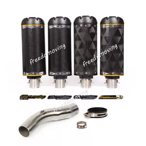For Suzuki GSXR600 GSXR750 2008-2010 Slip On Mid Link Pipe Carbon Fiber Mufflers - Bild 1 von 8